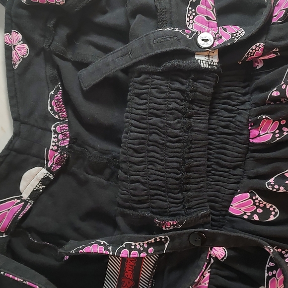 M VTG Jawbreaker Women's Sun Dress Pink Butterfly Skull Y2K 90s - Picture 11 of 12